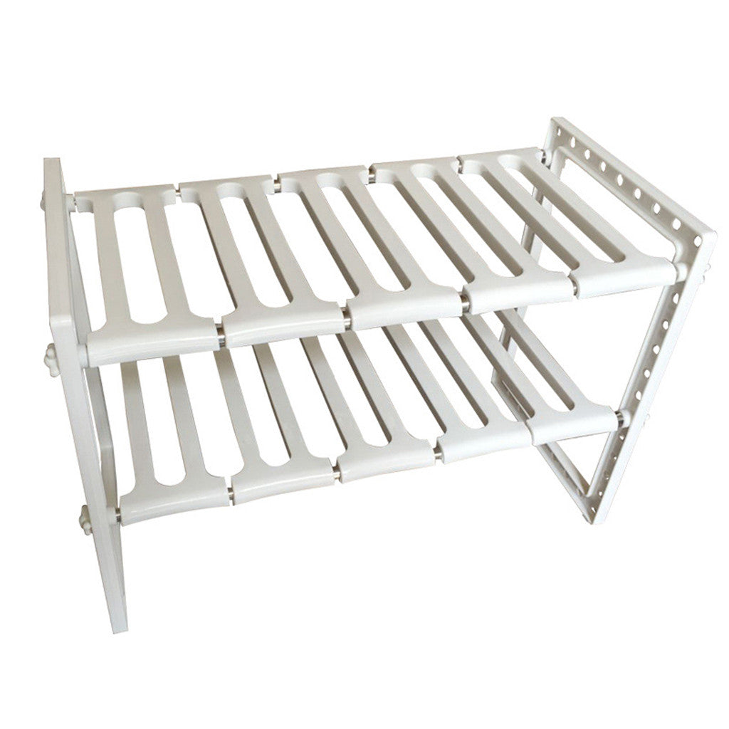 Under-sink organiser with stainless steel pipe frame