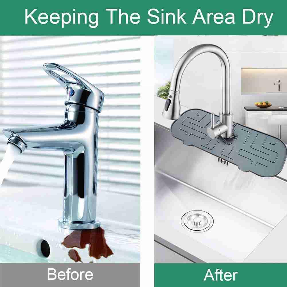 Sink splash and drip guard for tidy counters