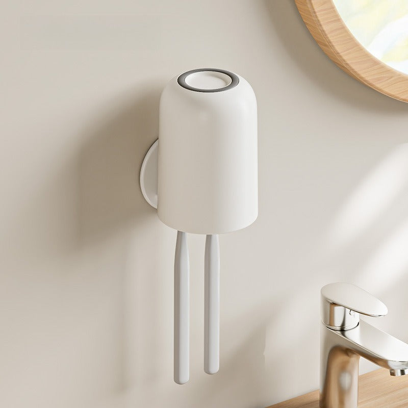 Self-draining wall holder for bathroom essentials