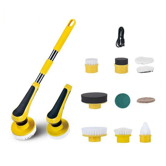 Ultra-Spin cordless electric cleaning scrubber with extendable handle