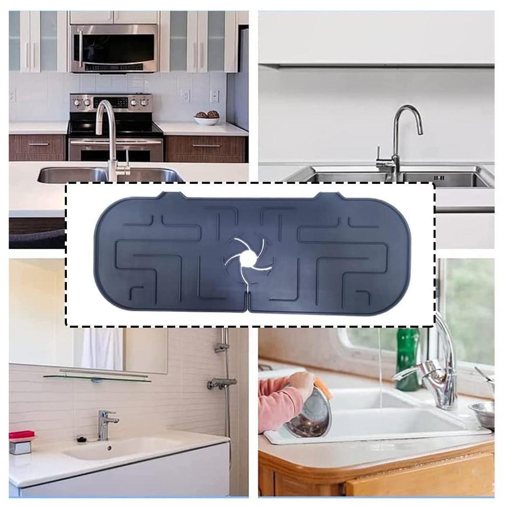 Silicone sink mat to stop water pooling on counters