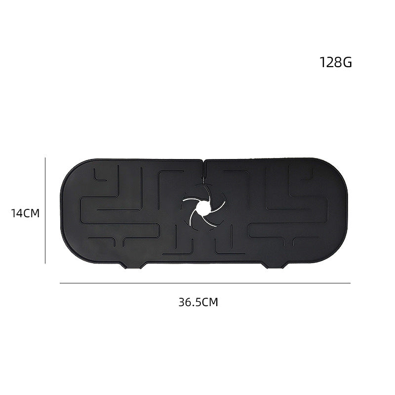 Sink splash guard to keep counters dry