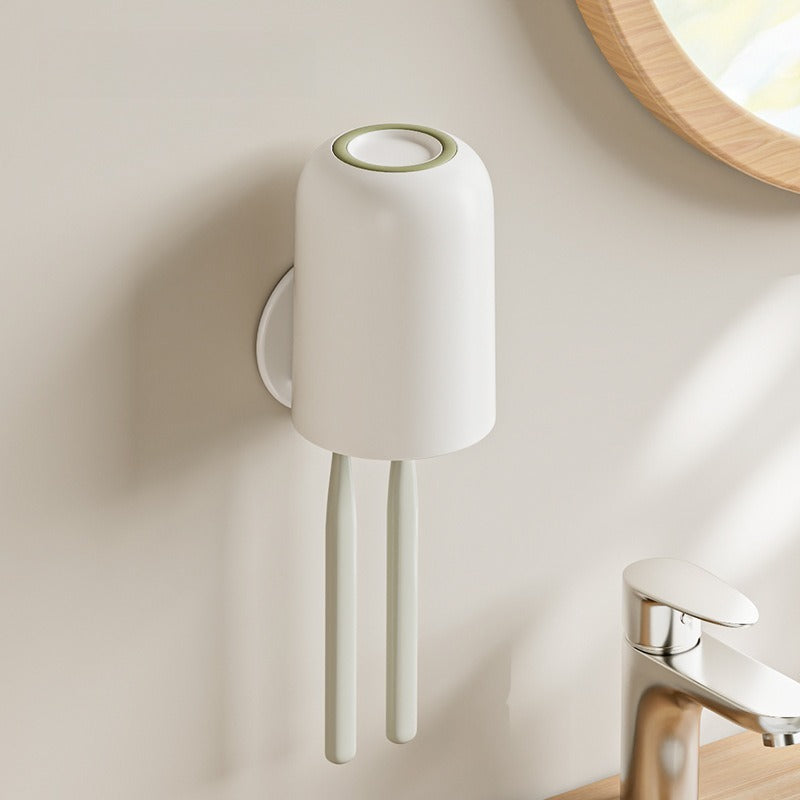 Dustproof wall-mounted toothbrush organiser